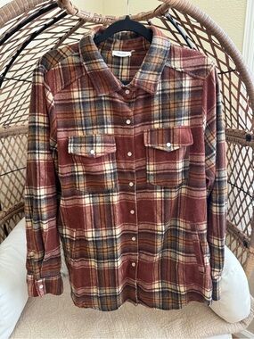 Bluivy Brown Rust Flannel Shirt Large